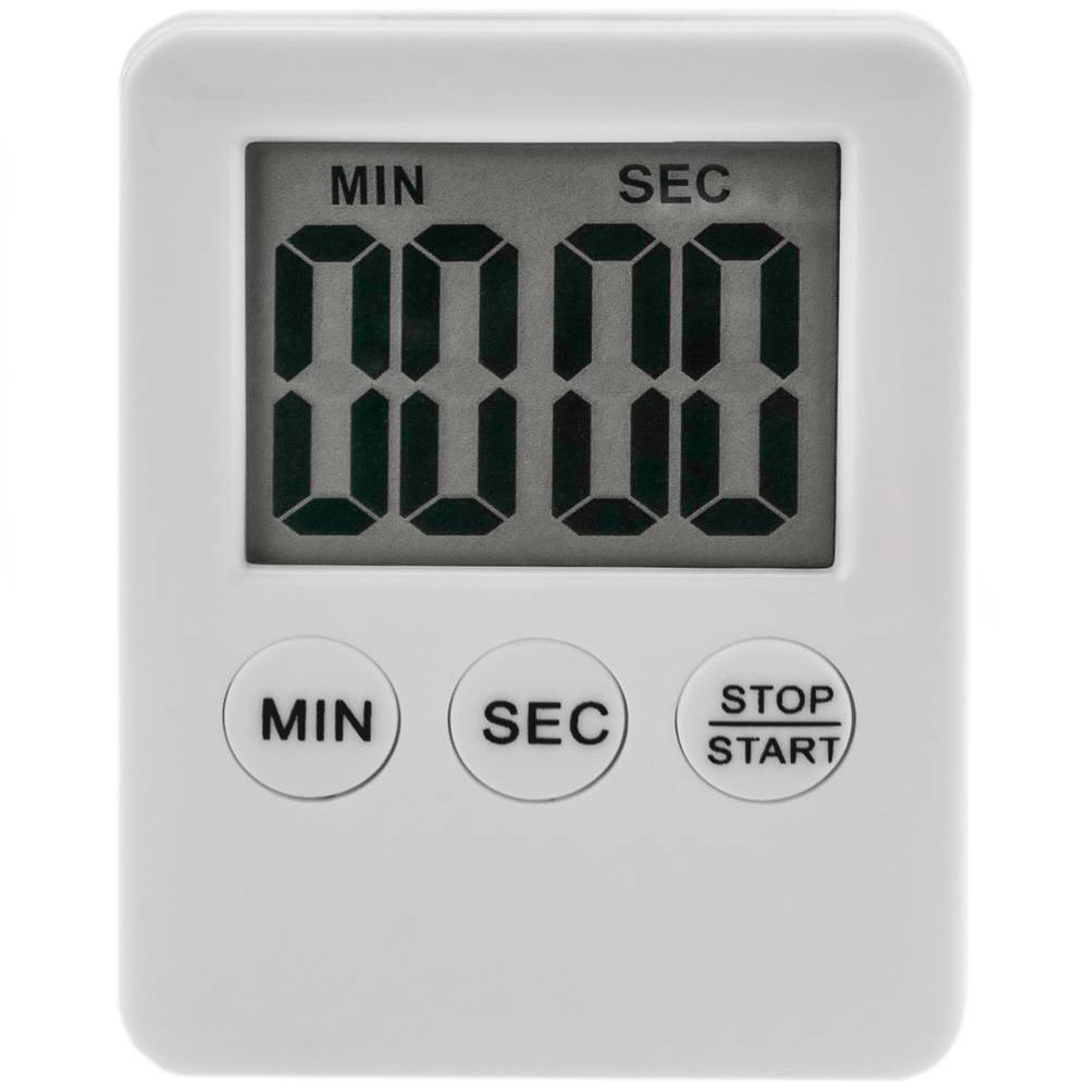 Magnetic kitchen timer. Digital time control in white color