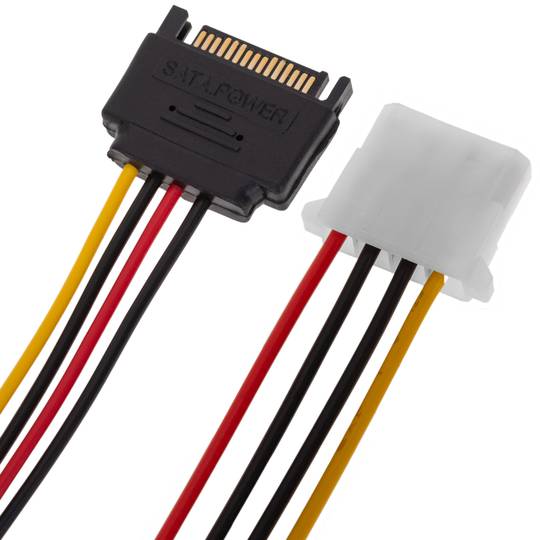 Cable alimentació Molex 4PH a SATA 15PM de 15cm