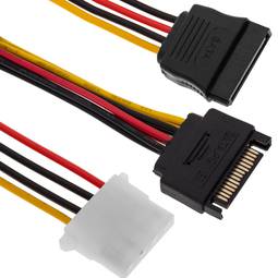 SATA Cabo de Alimentação 15:00 15:00 e MOLEX para SATA 25 centímetros