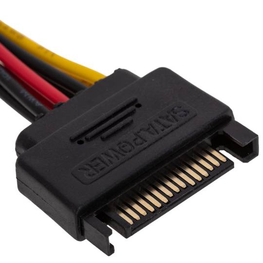 Cable alimentación SATA 15PM a SATA 15PM y MOLEX 4PM de 25cm