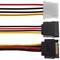 Cable alimentación SATA 15PM a SATA 15PM y MOLEX 4PM de 25cm
