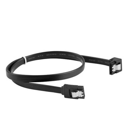 Cable colzat de Lanberg de 6Gb/s SATA III femella a SATA III femella 0.5m amb clips metàl·lics negre CA-SASA-13CU-0050-BK