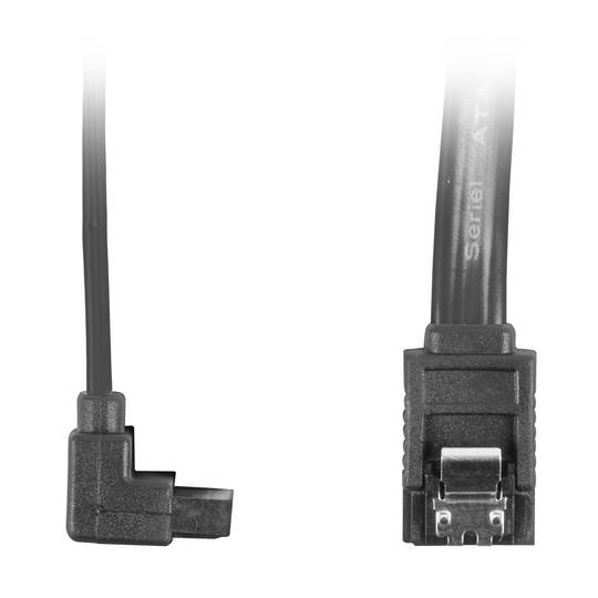 Lanberg 6Gb/s SATA III female naar SATA III female haakse kabel 30cm met metalen clips