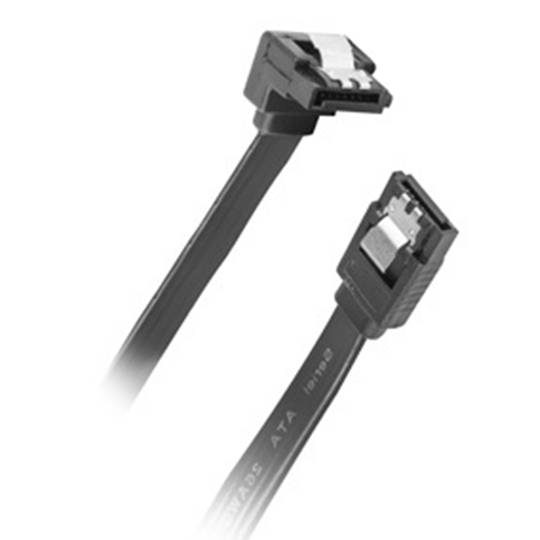 Lanberg 6Gb/s SATA III female naar SATA III female haakse kabel 30cm met metalen clips