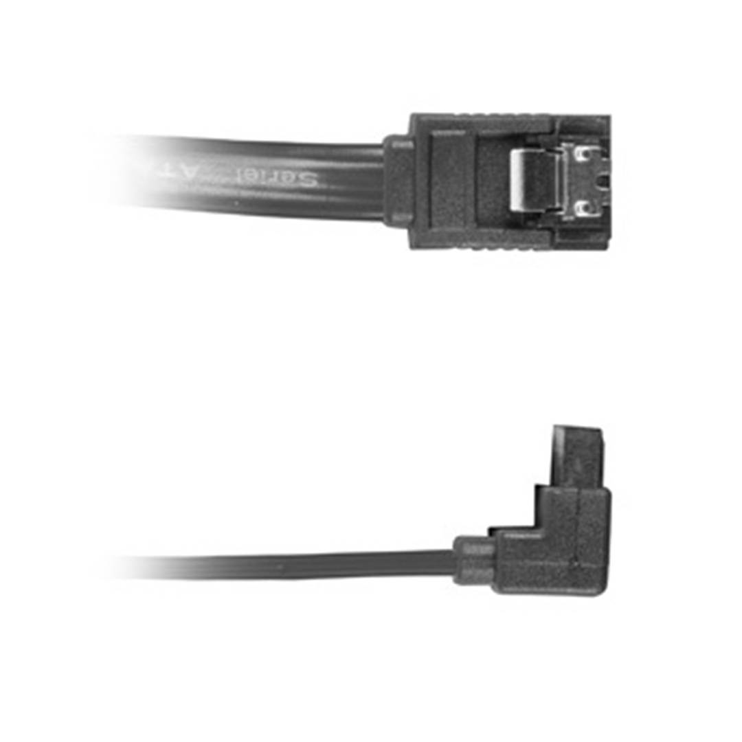 Lanberg 6Gb/s SATA III female naar SATA III female haakse kabel 30cm met metalen clips