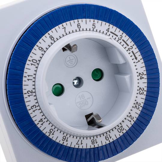 Programador eléctrico mecánico diario tipo enchufe compacto