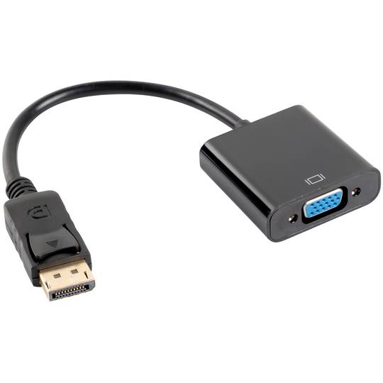 Adapter Lanberg DisplayPort 1.1 męski na VGA 15-pin żeński 20cm czarny