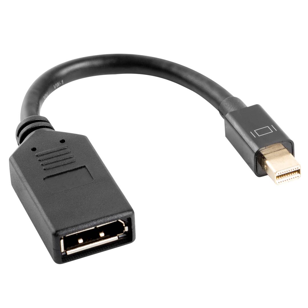 Adaptador Lanberg mini Displayport mascle a Displayport femella 10cm negre