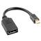 Adaptador Lanberg mini Displayport mascle a Displayport femella 10cm negre