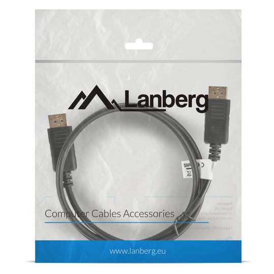 Kabel Lanberg DisplayPort 1.2 męski na DisplayPort 1.2 męski 1m 4k czarny CA-DPDP-10CC-0010-BK