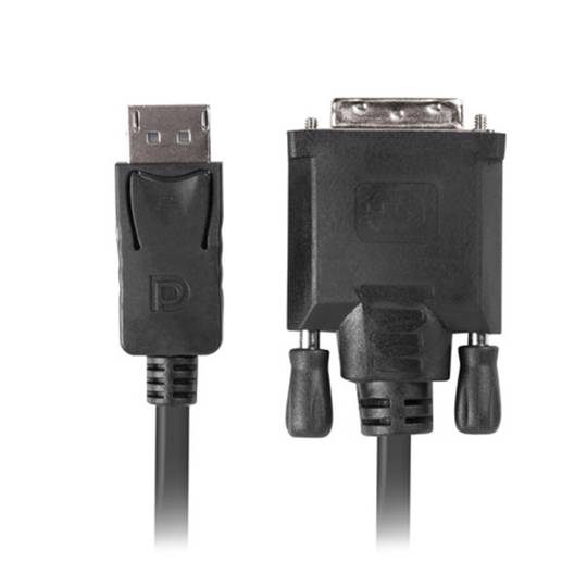 Lanberg Cable DisplayPort 1.2 male vers DVI-D 24+1 pin male 1.8m noir CA-DPDV-10CU-0018-BK