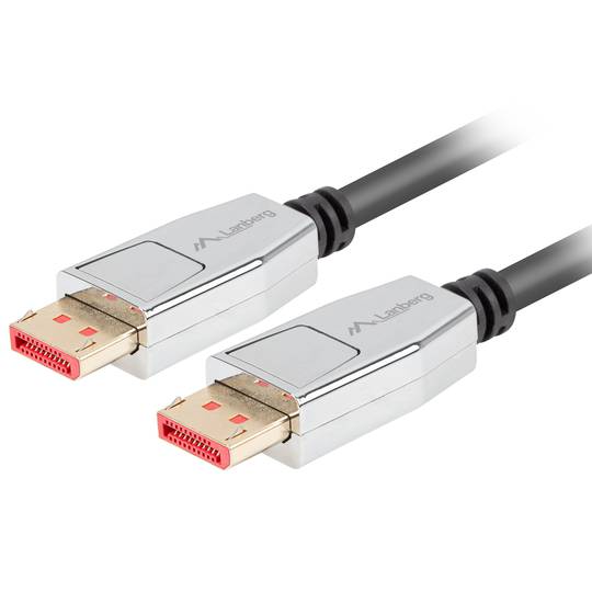 Cable Lanberg DisplayPort 1.4 macho a DisplayPort 1.4 macho 20 pines 1.8m 8k negro CA-DPDP-20CU-0018-BK