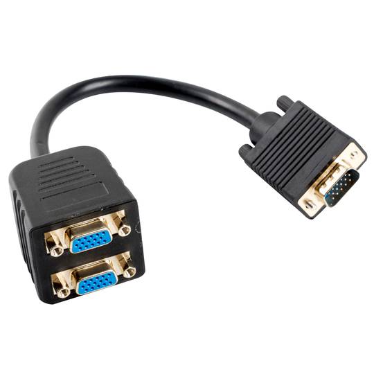Adapter Lanberg VGA-Stecker auf 2x VGA-Buchse 20 cm schwarz AD-0020-BK