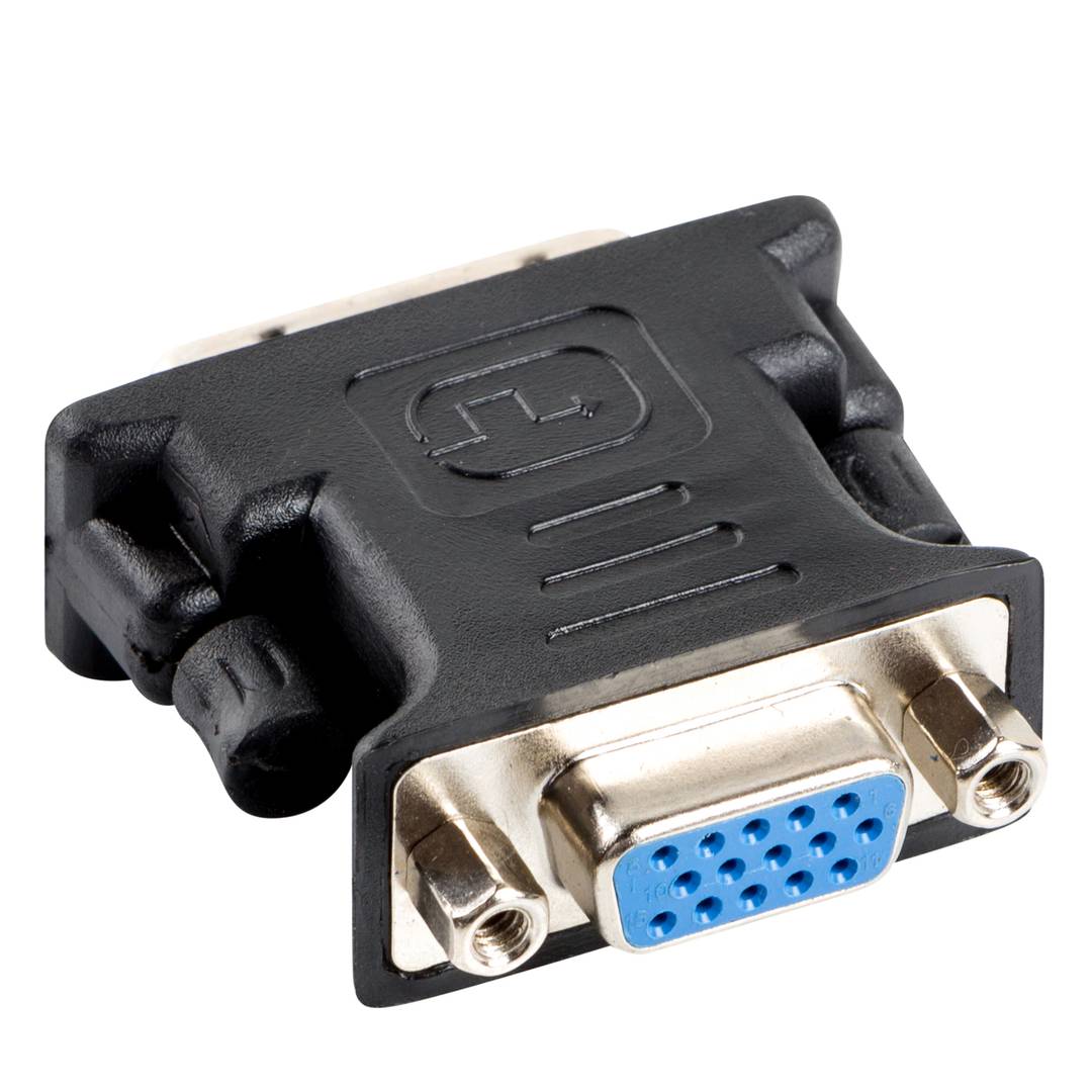 Adaptateur Lanberg DVI-I 24+5 broches double liaison mâle vers VGA femelle noir