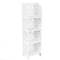 Bookshelf Storage Display Stand 4-tier Wood-plastic shelf with 4 shelves white 24x20x85cm