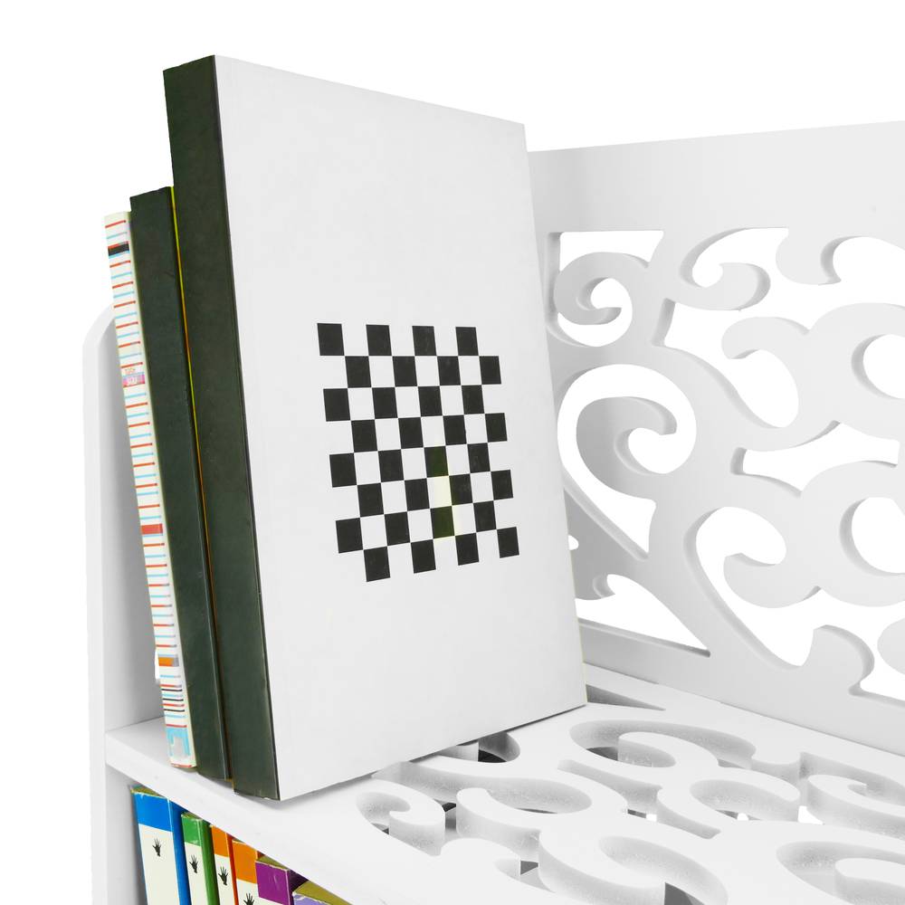 Bookshelf Storage Display Stand 4-tier Wood-plastic shelf with 4 shelves white 24x20x85cm