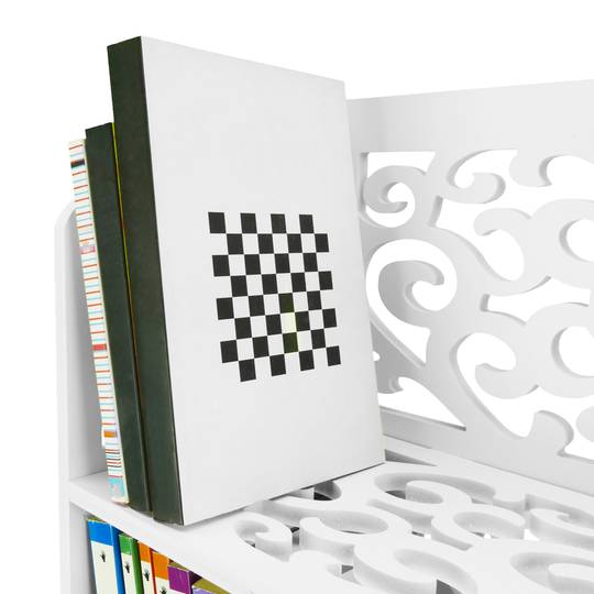 Bookshelf Storage Display Stand 4-tier Wood-plastic shelf with 4 shelves white 24x20x85cm