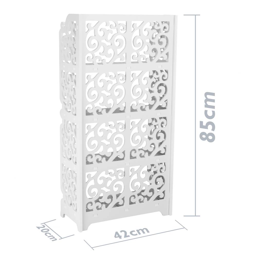 Estantería de madera-plástico Librería decorativa de 4 estantes blanca 42x20x85cm