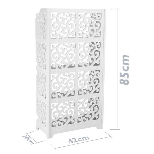 Estantería de madera-plástico Librería decorativa de 4 estantes blanca 42x20x85cm