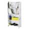 Estantería de madera-plástico Librería decorativa de 4 estantes blanca 42x20x85cm