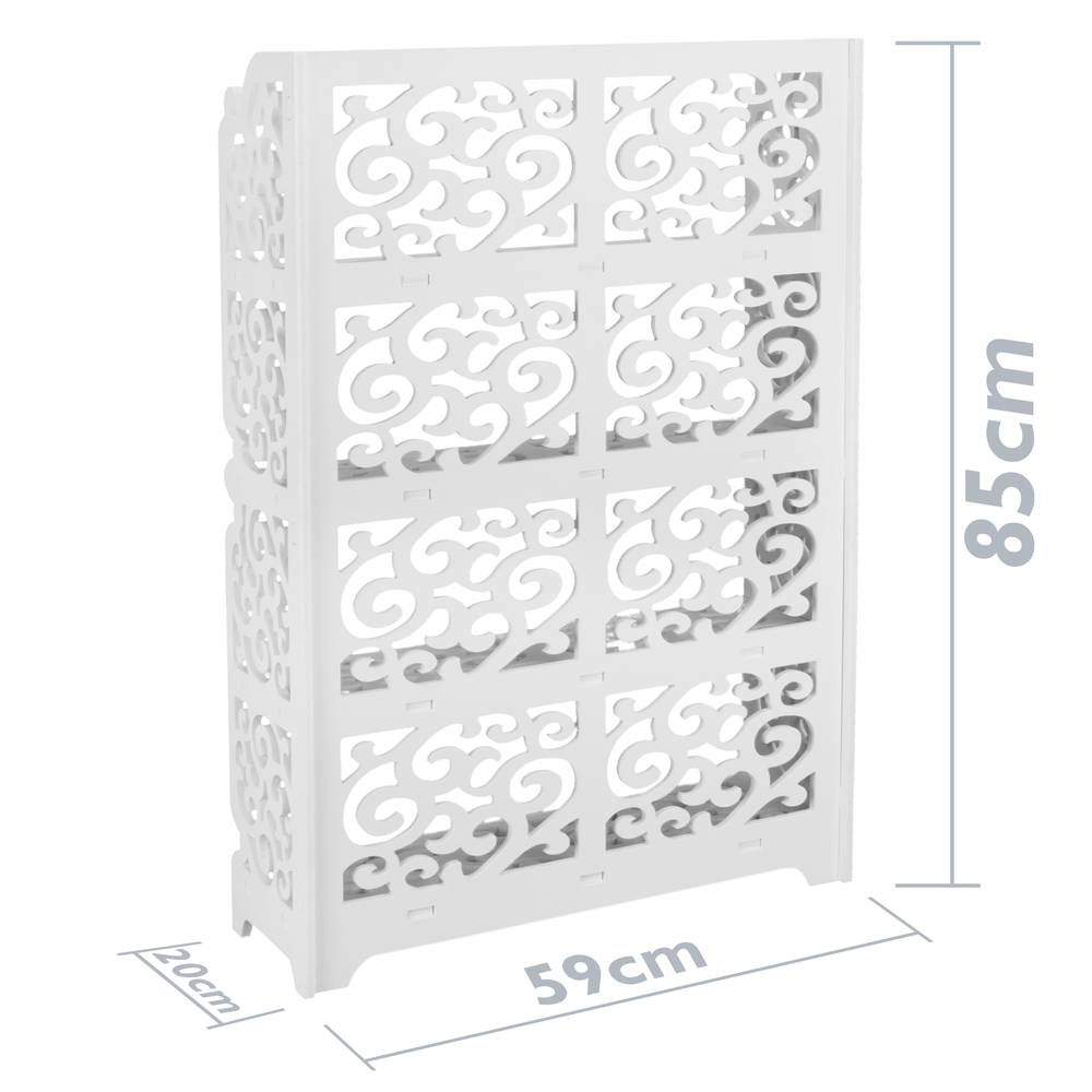 Holz-Kunststoff Regal Stehregal Standregal Steckregal Bücherregal mit 4 Regalen weiss 59x20x85cm
