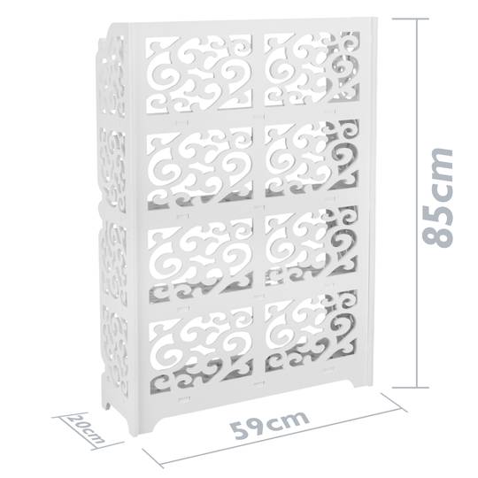 Holz-Kunststoff Regal Stehregal Standregal Steckregal Bücherregal mit 4 Regalen weiss 59x20x85cm