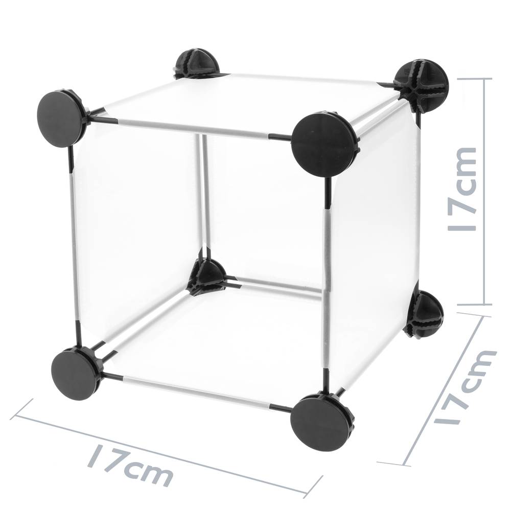 Modular shelving closet storage organizing 4 plastic cube 17x17cm white