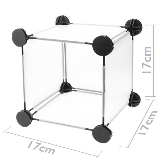 Modular shelving closet storage organizing 4 plastic cube 17x17cm white
