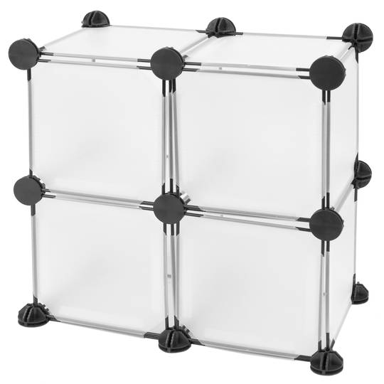 Modular shelving closet storage organizing 4 plastic cube 17x17cm white