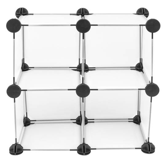 Modular shelving closet storage organizing 4 plastic cube 17x17cm white