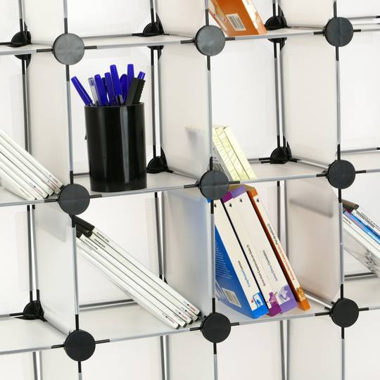 Modular shelving closet storage organizing 4 plastic cube 17x17cm white