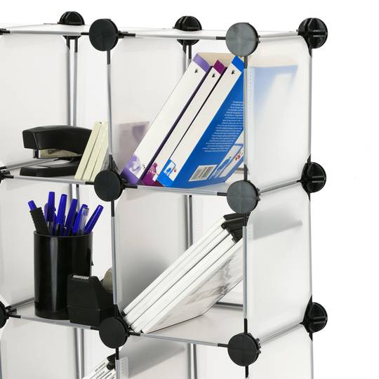 Modular shelving closet storage organizing 4 plastic cube 17x17cm white