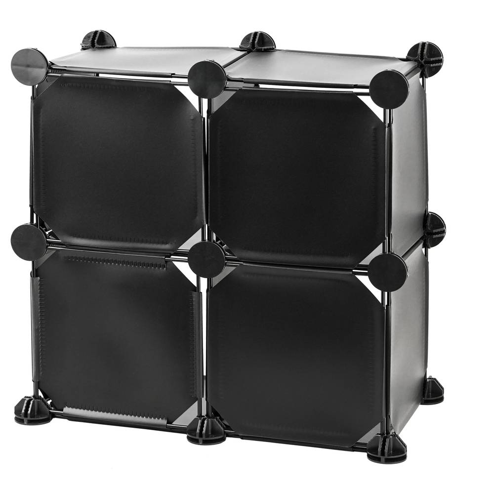 Modular shelving closet storage organizing 4 plastic cube 17x17cm black