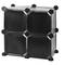 Modulaire organisatiekast Planken met 4 kubussen van 17x17cm zwart plastic