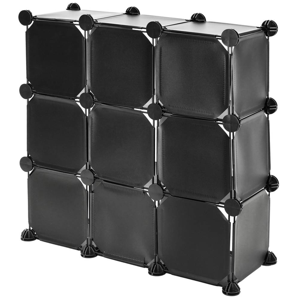 Schuhschrank Stufenregal Modular Garderobenschrank 9-Kubus 17x17cm schwarz