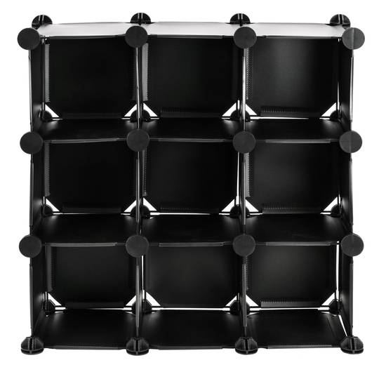Schuhschrank Stufenregal Modular Garderobenschrank 9-Kubus 17x17cm schwarz