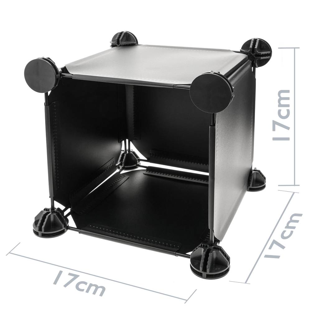 Armário organizador modular Prateleiras do 16 cubos 17x17cm de plástico preto