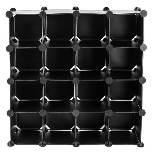 Armario organizador modular Estanterías de 16 cubos de 17x17cm plástico negro