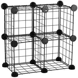 Armadio guardaroba scaffale modulare di 4 cubi 17x17cm metallo bianco