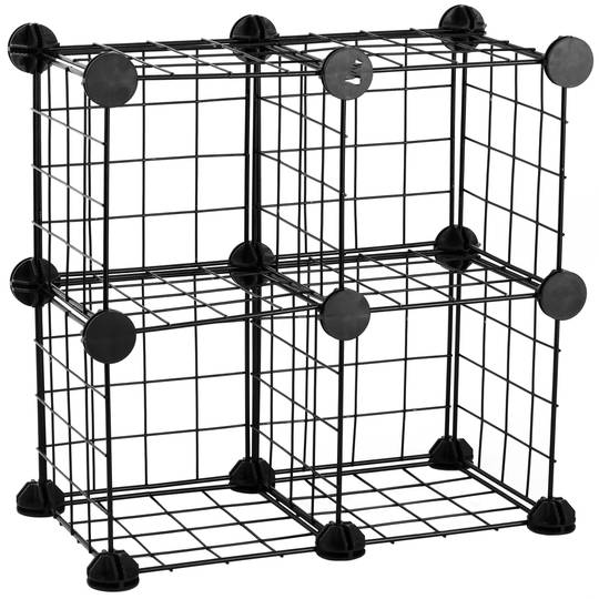 Armadio guardaroba scaffale modulare di 4 cubi 17x17cm metallo bianco
