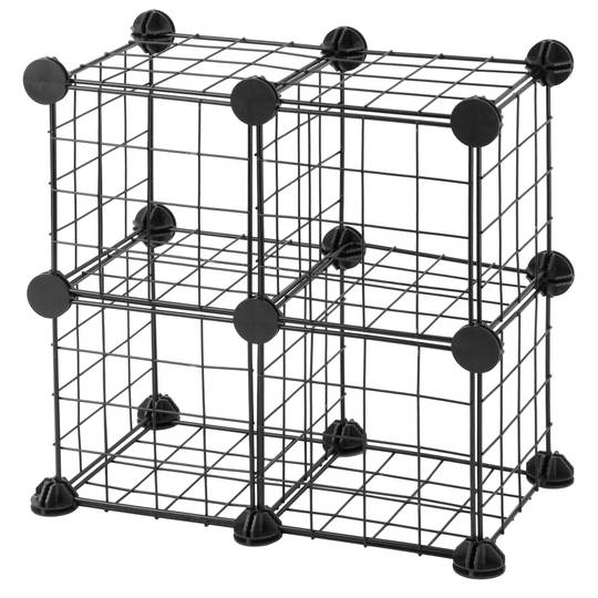 Armadio guardaroba scaffale modulare di 4 cubi 17x17cm metallo bianco