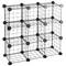 Modular shelving closet storage organizing 9 metal cube 17x17cm black