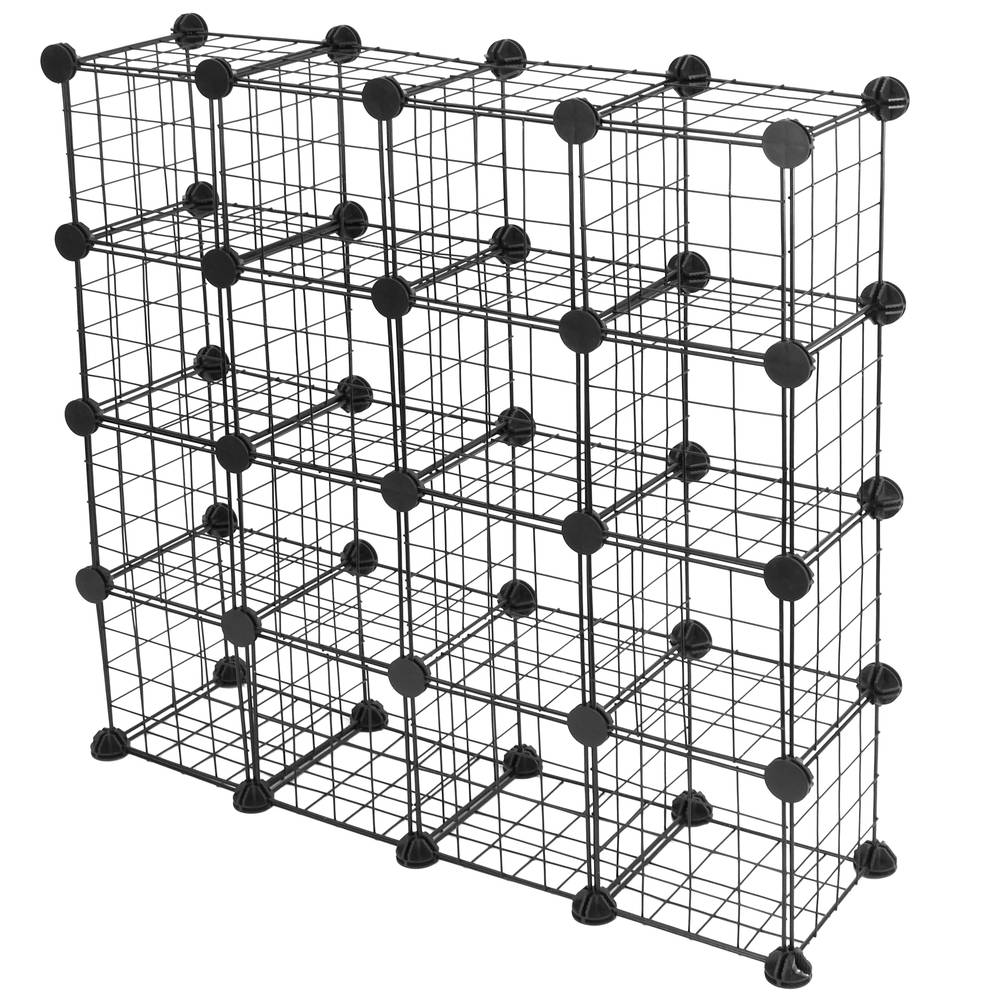 Armadio guardaroba scaffale modulare di 16 cubi 17x17cm metallo bianco