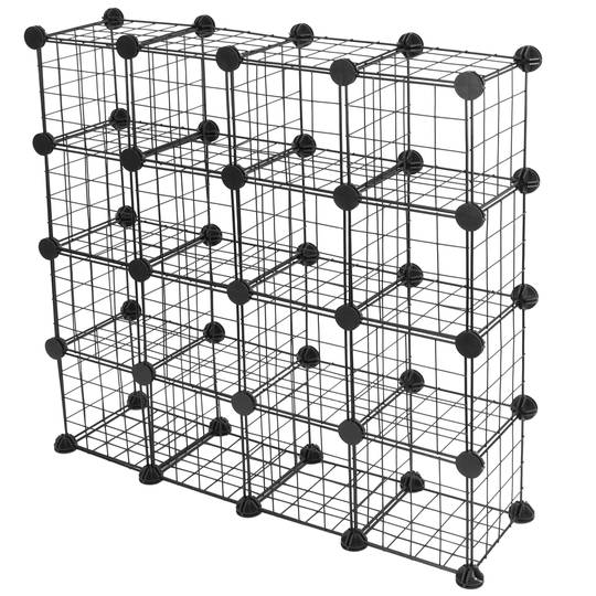 Armadio guardaroba scaffale modulare di 16 cubi 17x17cm metallo bianco