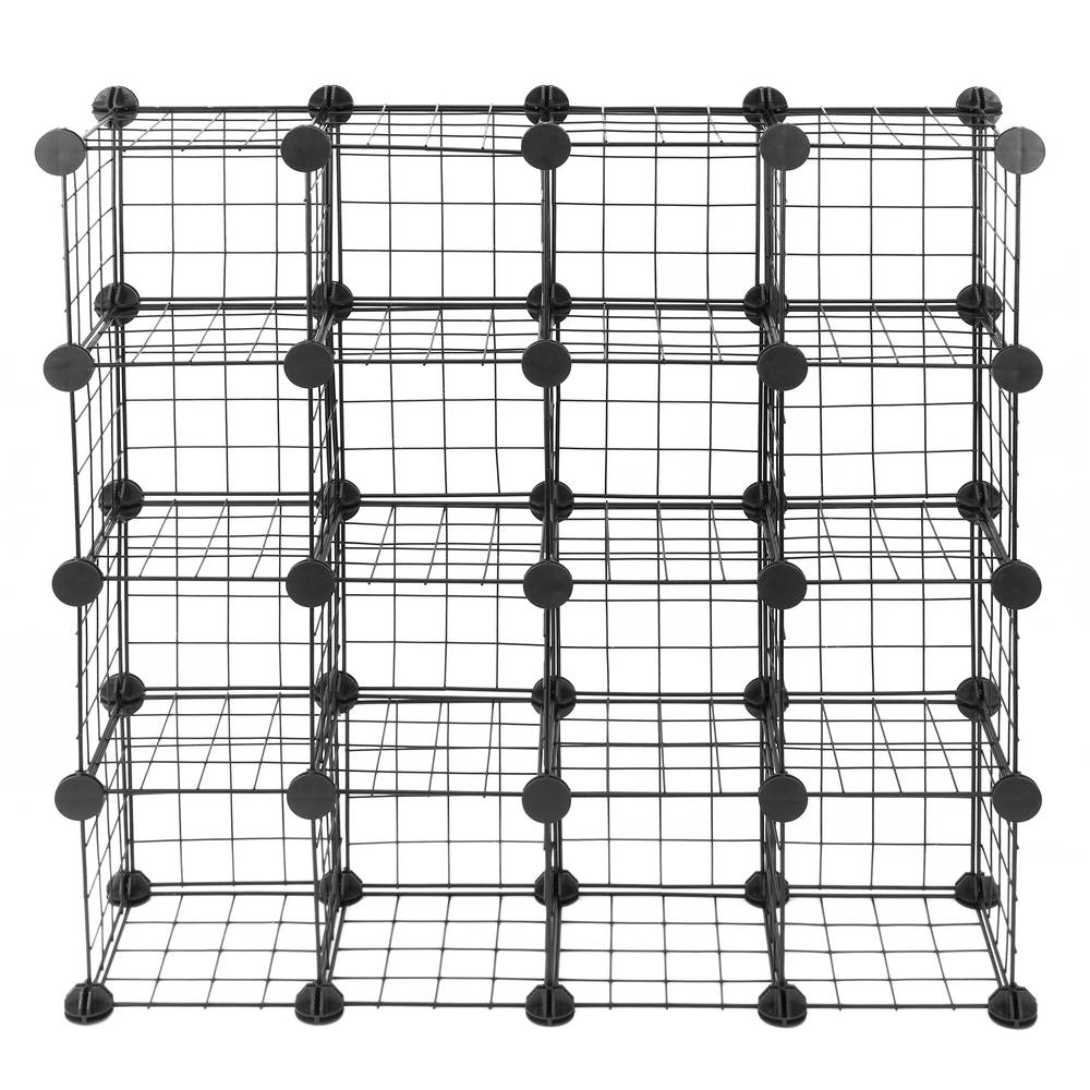 Armadio guardaroba scaffale modulare di 16 cubi 17x17cm metallo bianco
