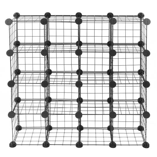 Armadio guardaroba scaffale modulare di 16 cubi 17x17cm metallo bianco