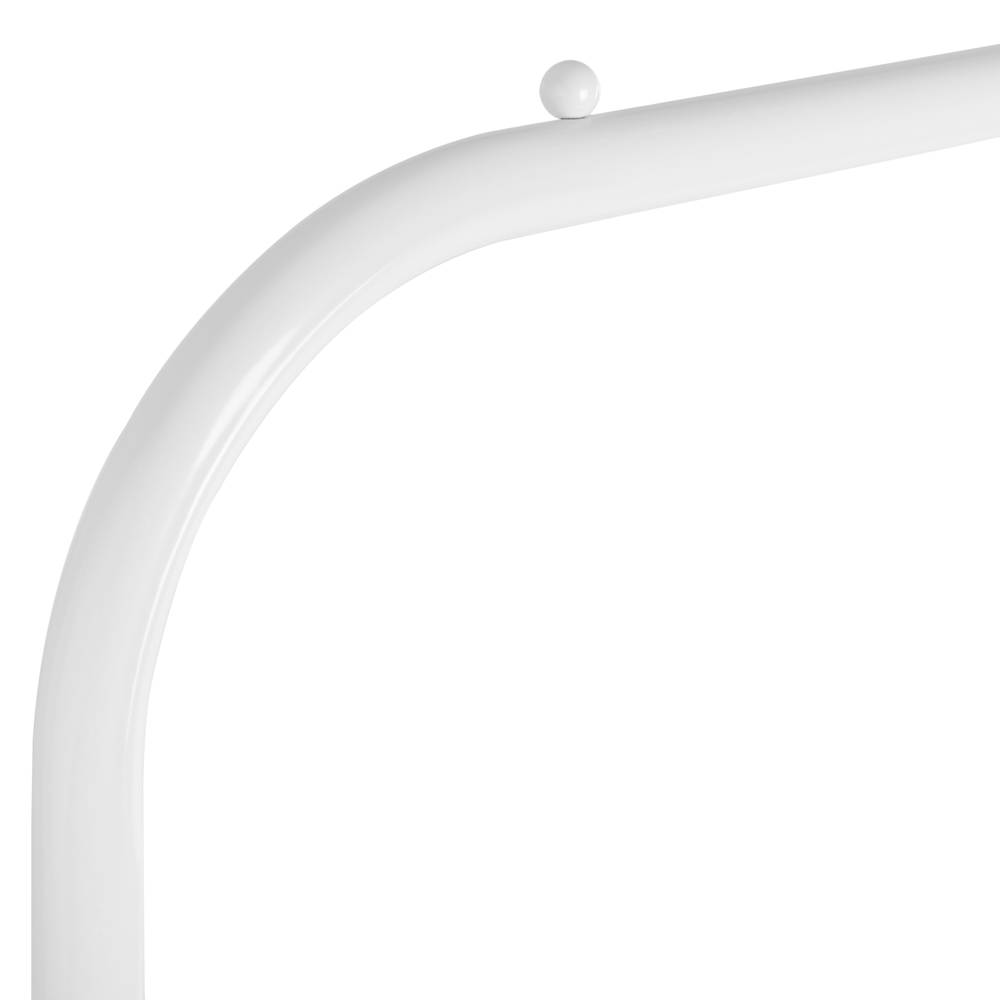 Appendiabiti in metallo bianco multifunzionale con barra e ripiano basso