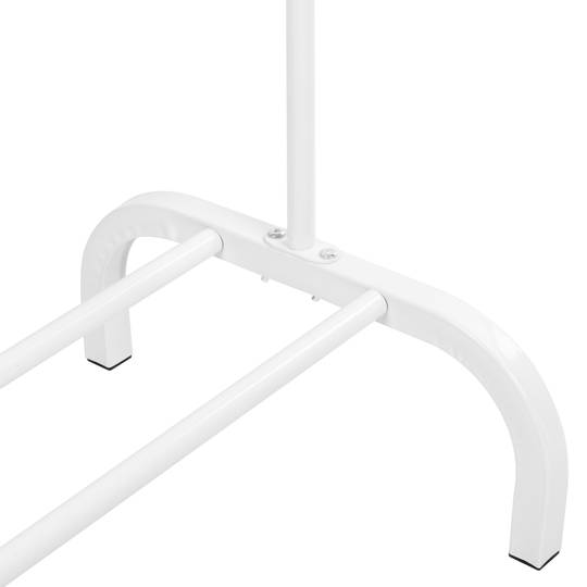 Appendiabiti in metallo bianco multifunzionale con barra e ripiano basso