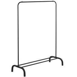 Multifunctional black metal coat rack with hanger and low shelf