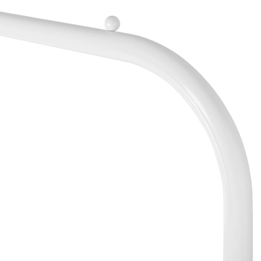 Appendiabiti in metallo bianco multifunzionale con doppia barra e ripiano basso